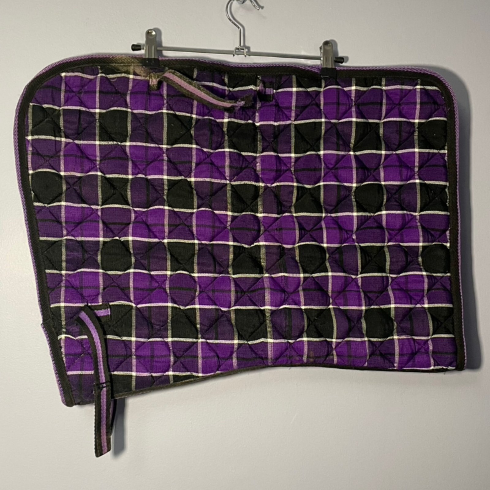 original-675-scaled-1.jpeg English Saddle Pad, purple plaid - Image 1