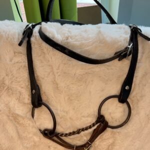 Bridle #3Dark Brown cream stitching