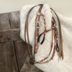 Bridle red silver with reins