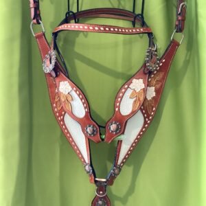 Buffalo Leather Brow Band Headstall&Breast Collar