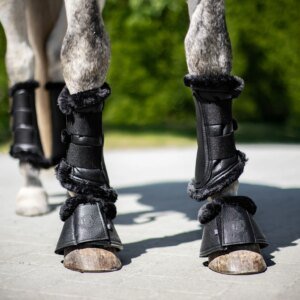 Dark Obsidian Black Bell Boots