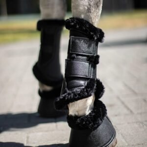 Dark Obsidian Black Brush Boots