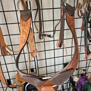Headstall&Breast Collar Light & Dark Tooled