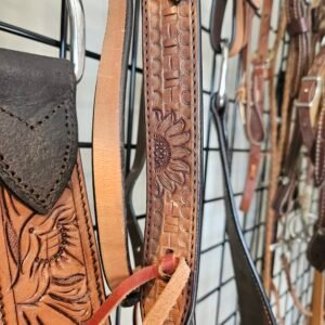 Headstall&Breast Collar Light & Dark Tooled