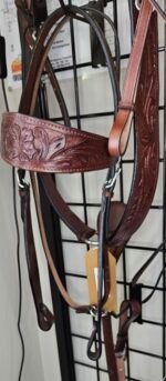 Headstall&Breast CollarReins Dark Tooled