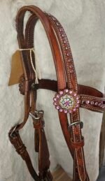 Headstall Studded Pink