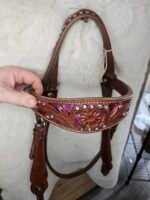 Headstall Studded Pink