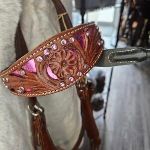 Headstall Studded Pink