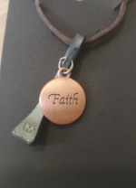 Horseshoe Nail and Faith Charm Pendant