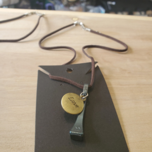 Horseshoe Nail and Love Charm Pendant
