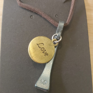 Horseshoe Nail and Love Charm Pendant