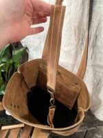 Leather Purse- Tan Black