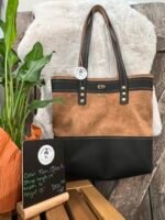 Leather Purse- Tan Black
