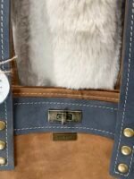 Leather Purse- Tan Navy