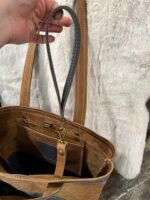 Leather Purse- Tan Navy