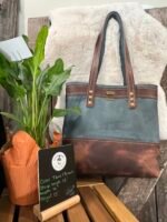 Leather Purse- Teal Brown