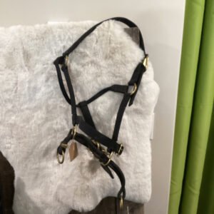 Nylon Halter Black with Rings