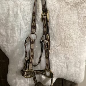 Nylon Halter Brown/Red Trim Average