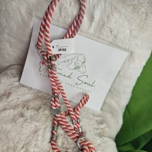 Rope Halter *COW* Red & White