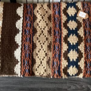 Saddle Pad Brown/Cream Pattern 100% Wool